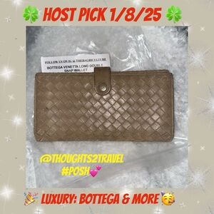 Bottega Veneta intrecciato leather tan long wallet snap button cash & coin
